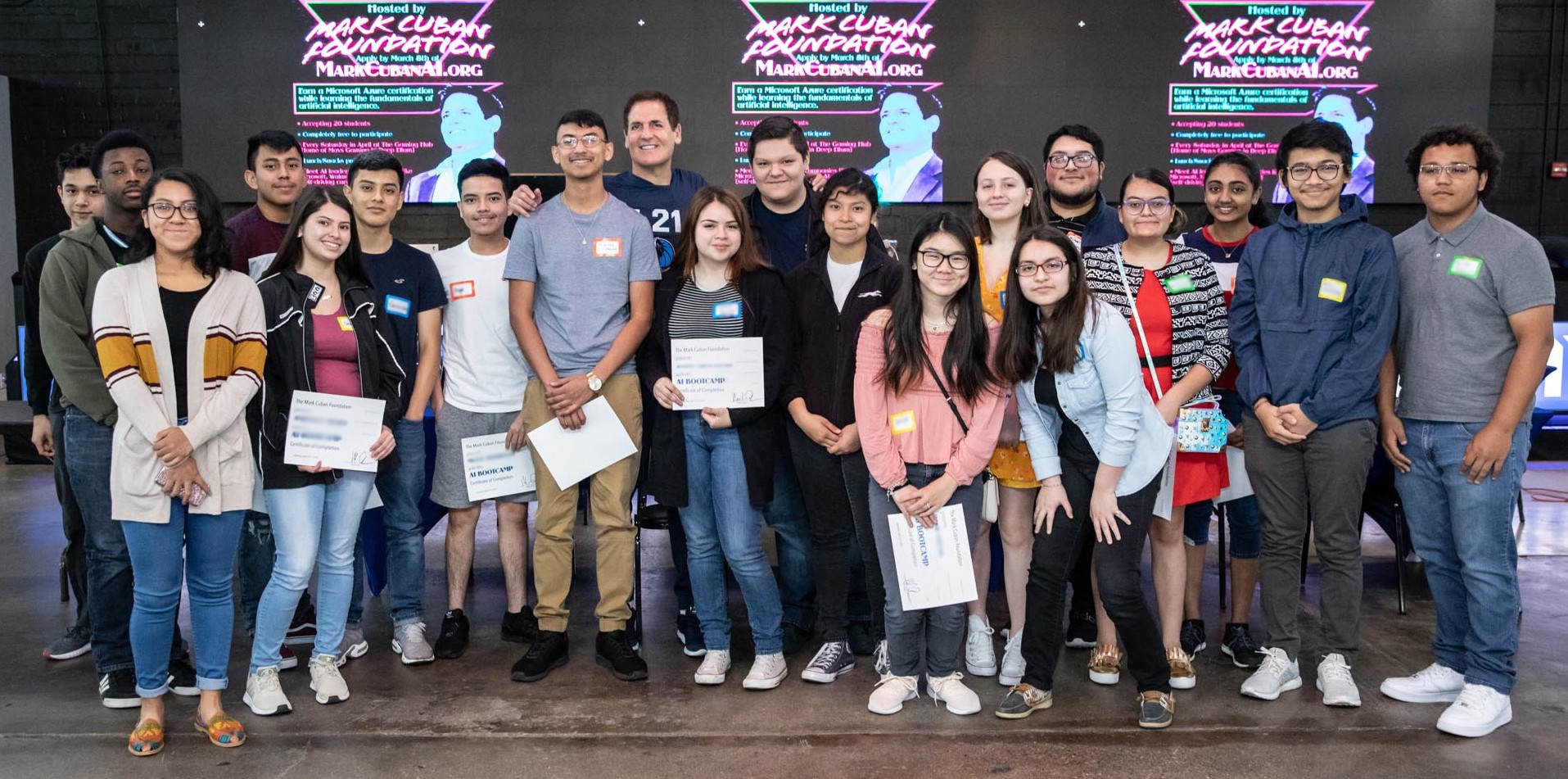 Students from the Mark Cuban Foundation AI Bootcamp