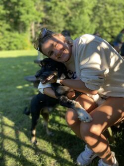 Madison with dog