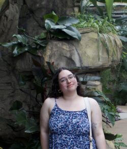 Danielle in front of rock